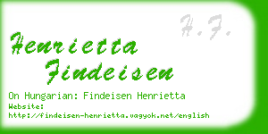 henrietta findeisen business card